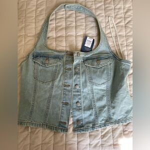 Denim Halter Top NWT